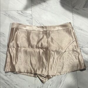 Zara Gold Skorts with Relaxed Fit and Flat Front Design